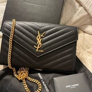 YSL large  chain wallet crossbody new/authentic